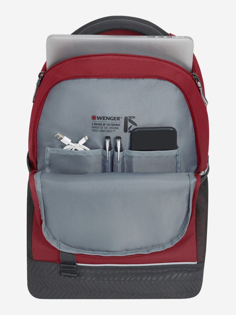 Рюкзак WENGER NEXT Tyon 16", красный/антрацит, переработанный ПЭТ/Полиэстер, 32х18х48 см, 23 л.