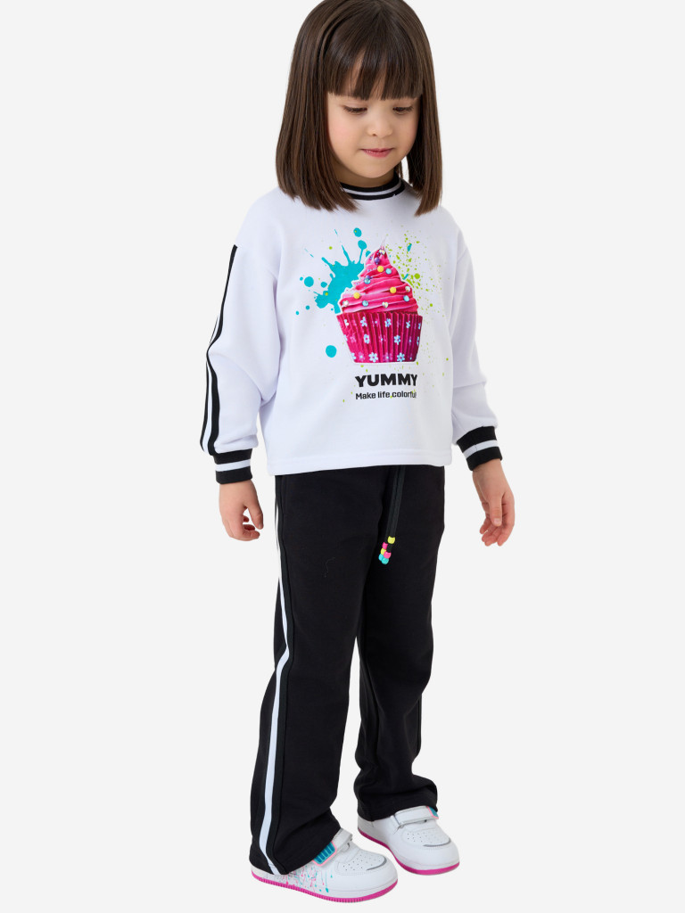 Комплект для девочек: толстовка, брюки PlayToday
