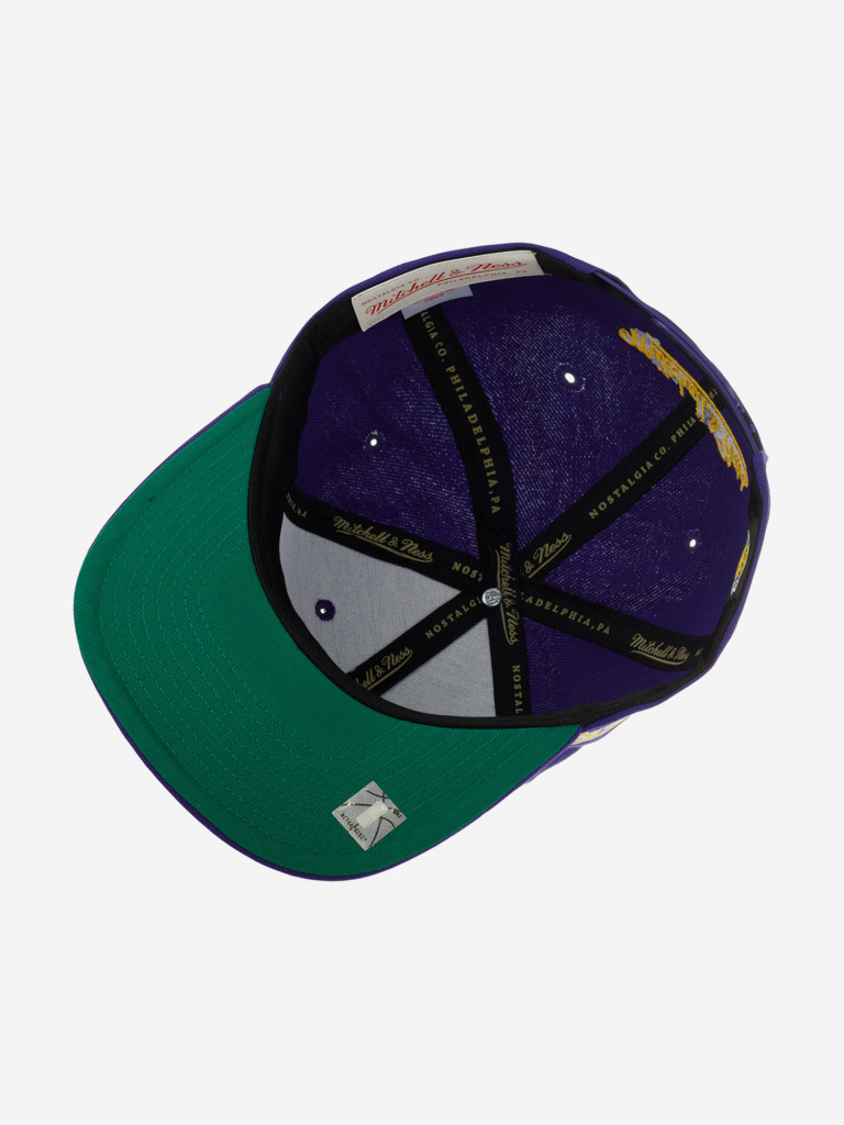 Бейсболка с прямым козырьком MITCHELL NESS HHSS6047-LALYYPPPPURP Los Angeles Lakers NBA