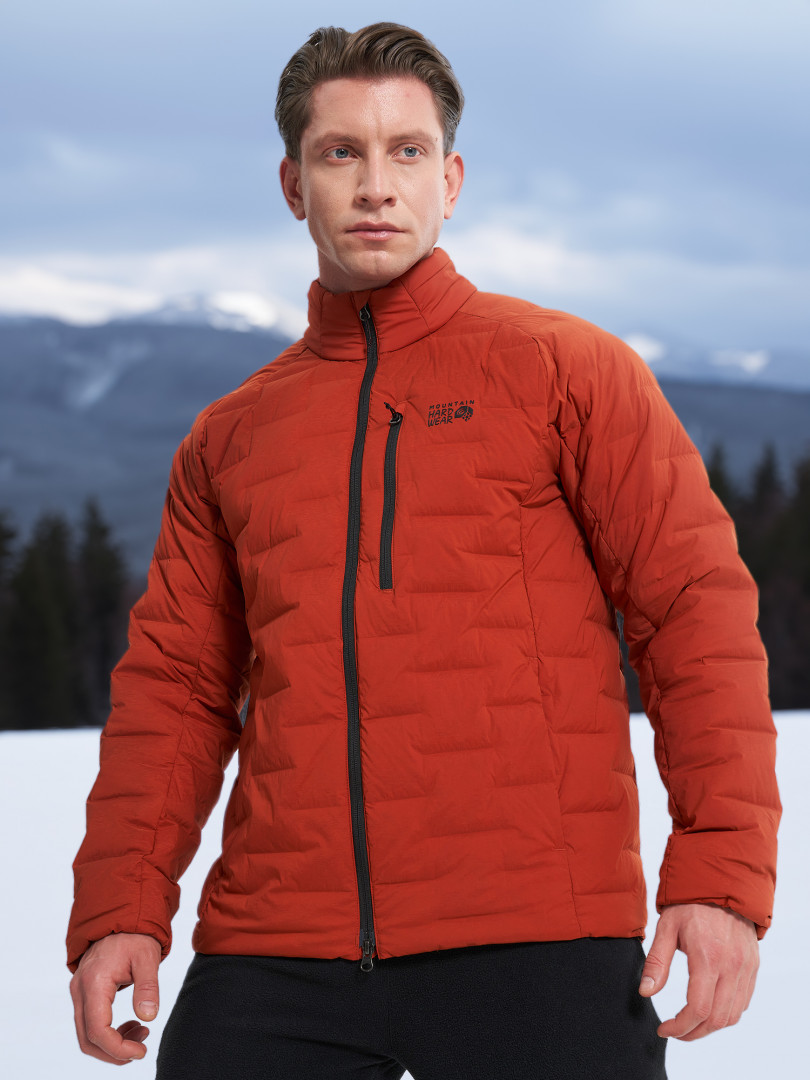фото Пуховик мужской mountain hardwear stretchdown, оранжевый