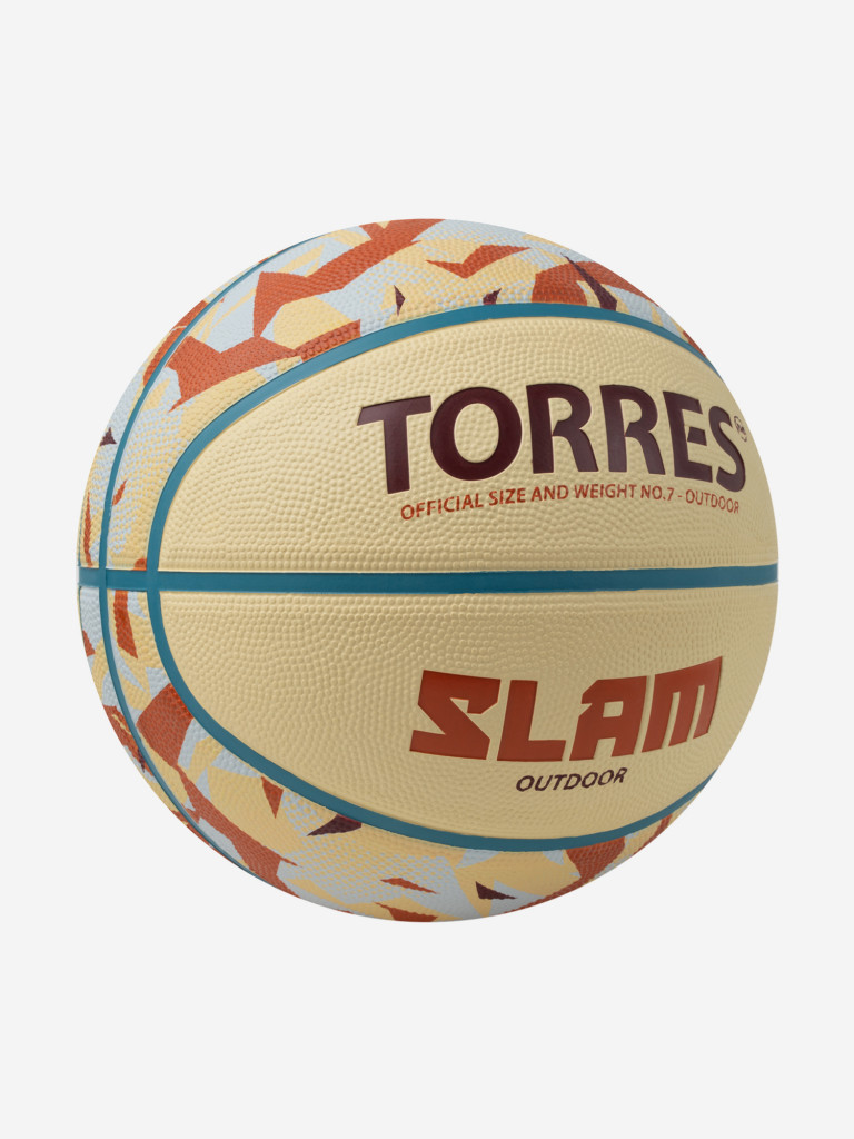 Мяч баскетбольный TORRES Slam, B023147, р.7, резина, нейлон. корд, бут. кам, бежево-коричневый