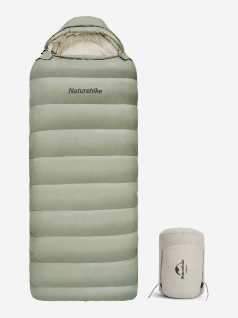 Мешок спальный Naturehike XS1000, 220х85 см, (правый) (ТК: -10C), зелёный
