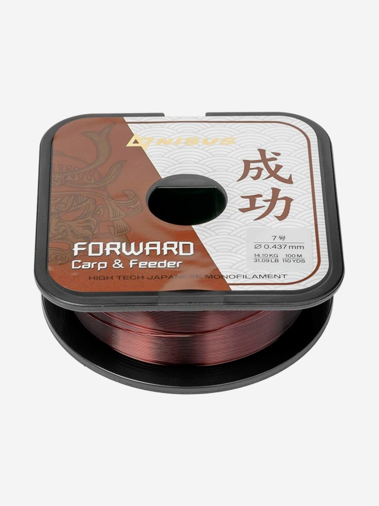 Леска для рыбалки Nisus FORWARD Carp&Feeder Nylon 0,437мм, 100м, 14,1кг, темно-коричневый