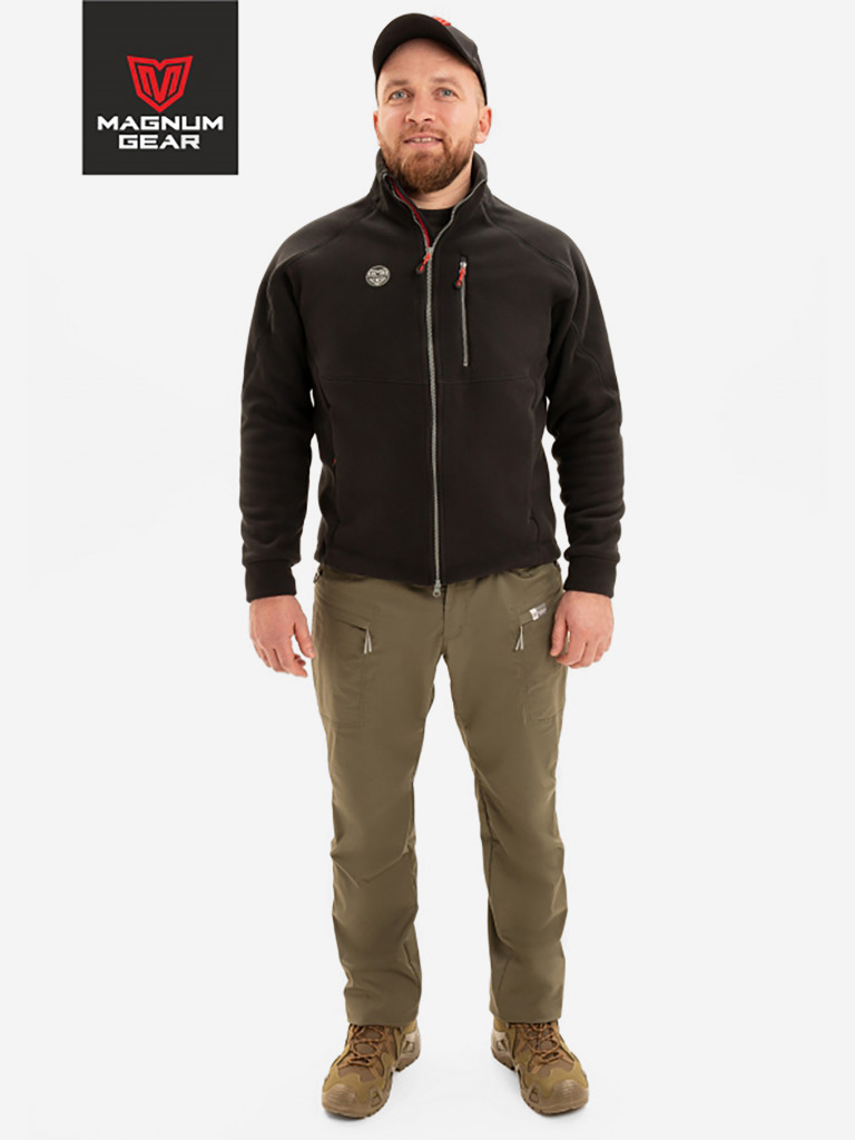 Толстовка флисовая для рыбалки и охоты MAGNUM GEAR NORD черный