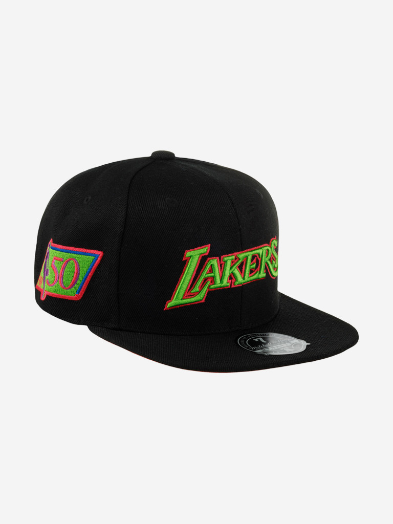 Бейсболка с прямым козырьком MITCHELL NESS 6HSFSH21324-LALBLCK Los Angeles Lakers NBA (черный)