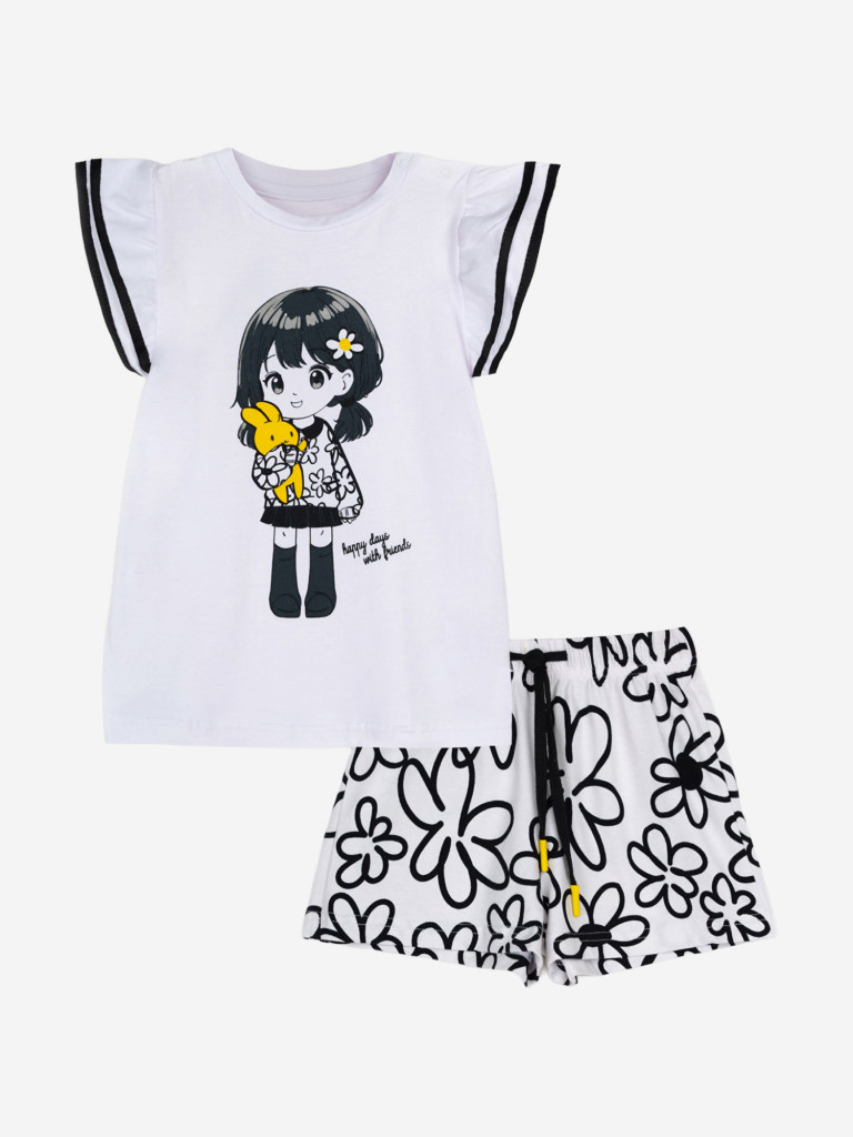 Комплект для девочек: футболка, шорты PlayToday