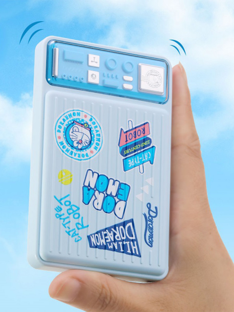 Внешний аккумулятор с авторским дизайном с кабелем Rock Doraemon P92 Dual PD20W Travel Series Power Bank with Cables 10000mAh синий