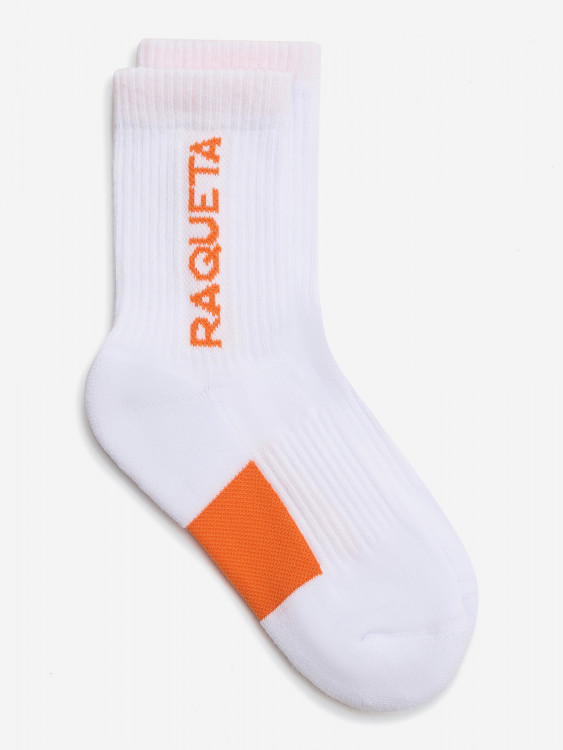 Носки Унисекс RAQUETA SPORT Tenista, белые c оранжевым