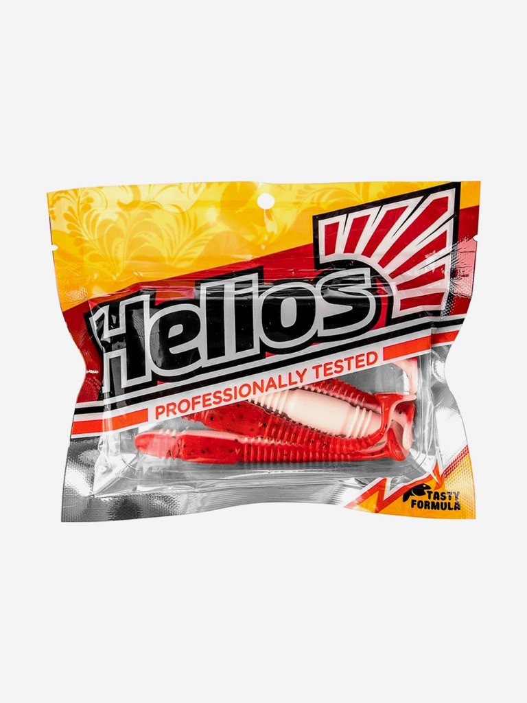 Мягкая приманка Helios Minoga, 3,75" / 9,5 см, Red & White, 5 штук (HS-17-003)
