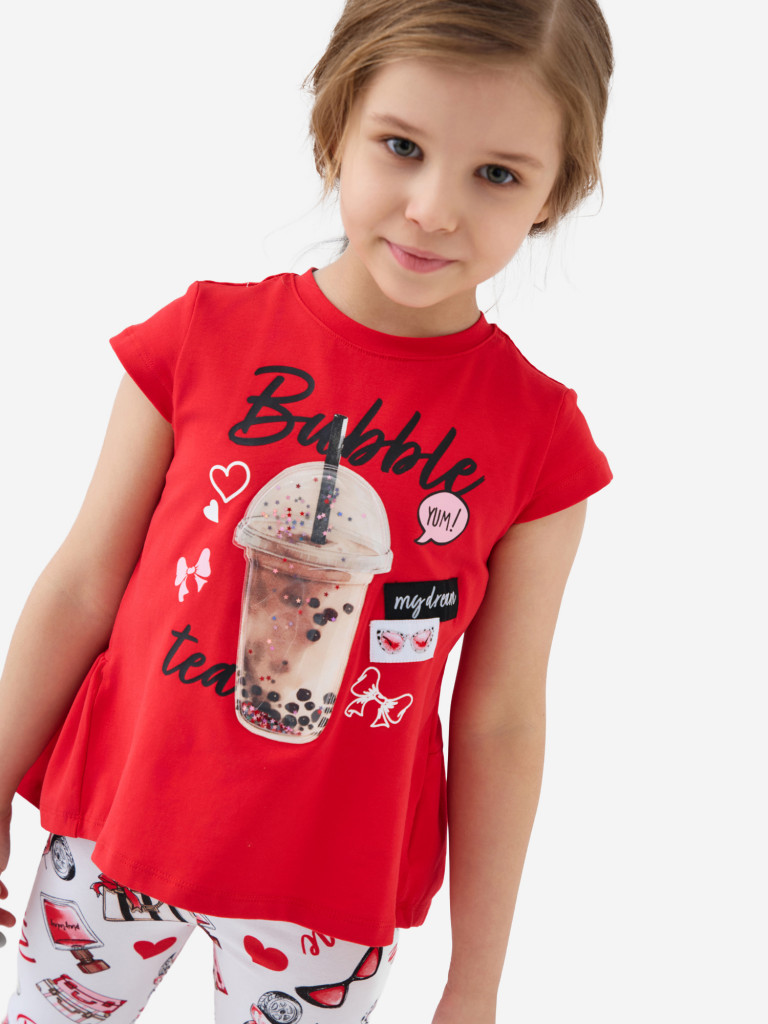 Комплект для девочек: футболка, легинсы укороченные PlayToday