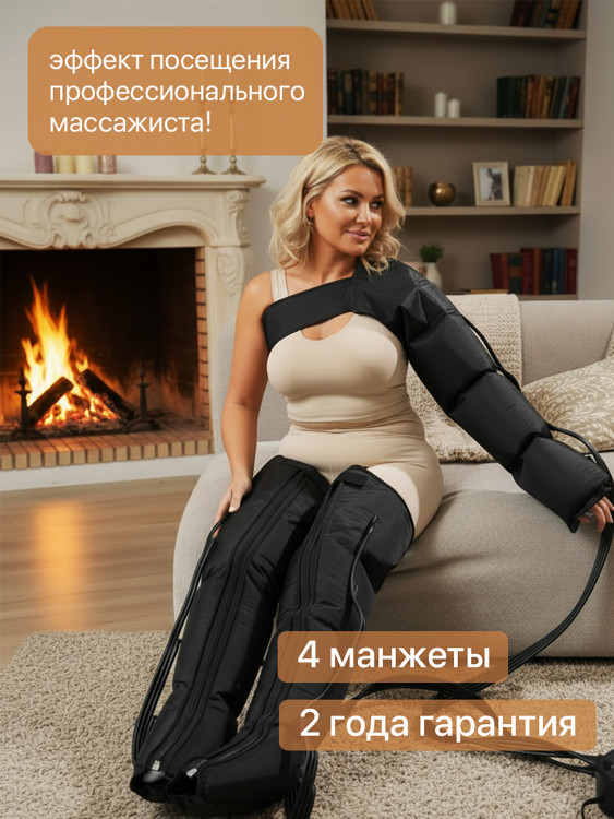 Массажер для всего тела SENNE, лимфодренажный для ног, рук и талии 4-х камерный