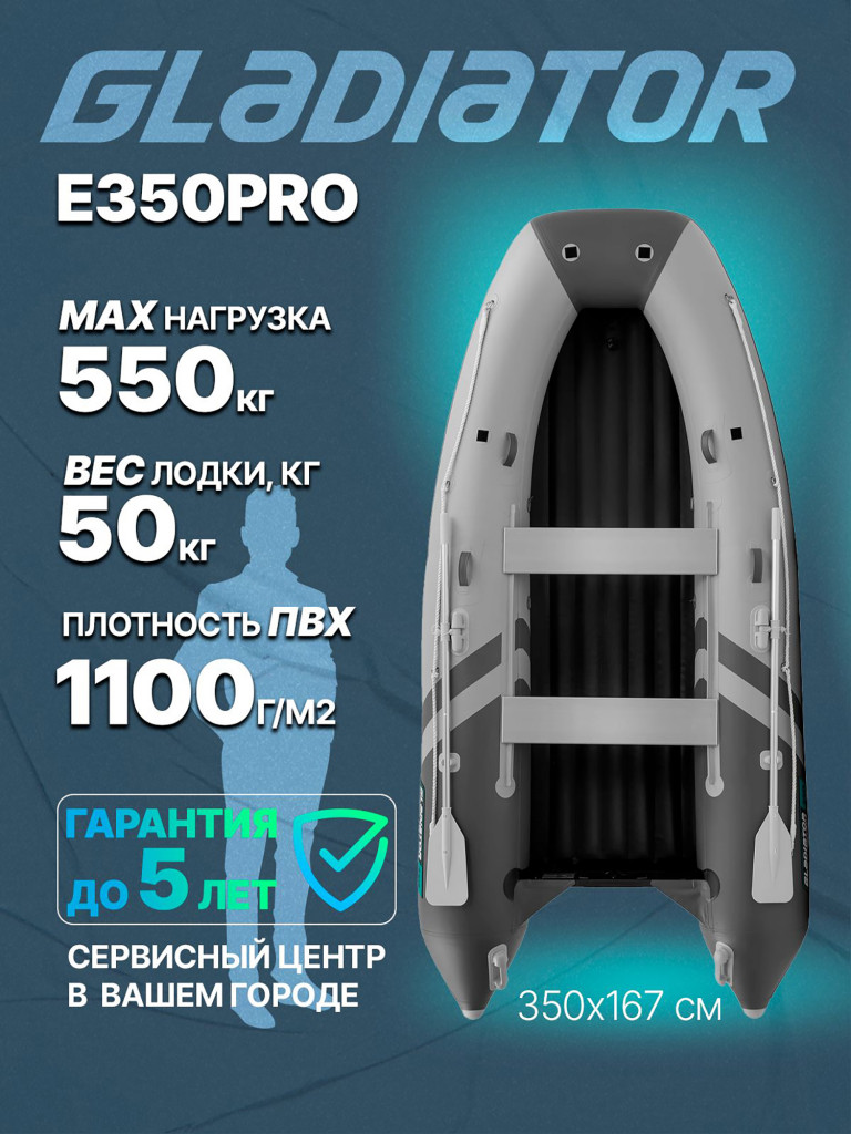 Надувная лодка GLADIATOR E 350 PRO