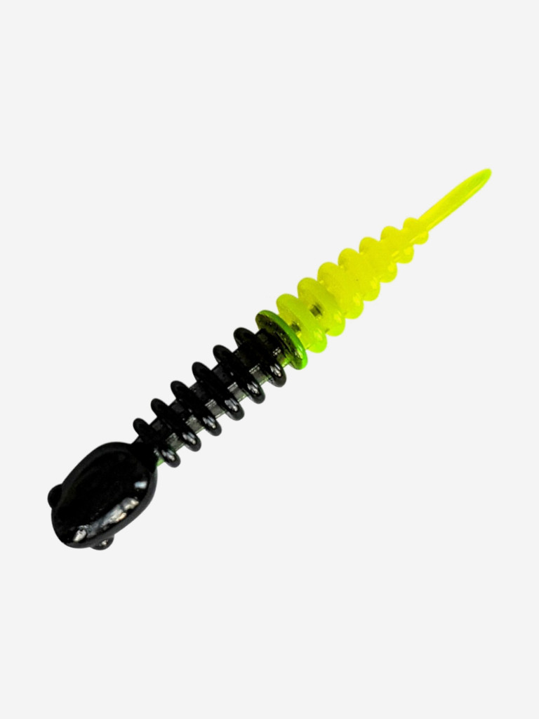Силикон TROUT LURE (SANSAN) в банке, GOLOVASTIK 50, СЫР, COL. 18 (Black-Lemon), (12шт)