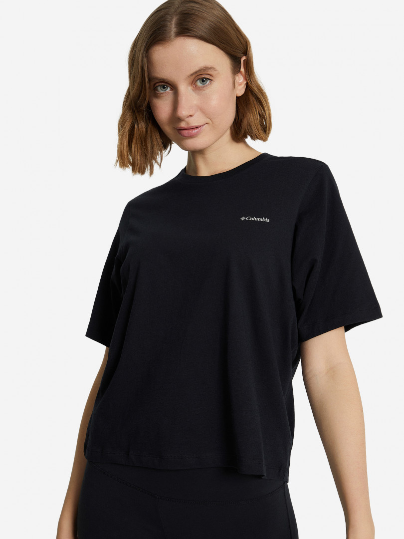 фото Футболка женская columbia north cascades graphic ss tee, черный