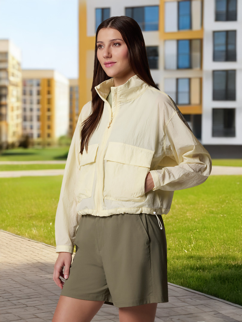 фото Ветровка женская columbia paracutie cropped cargo windbreaker, желтый