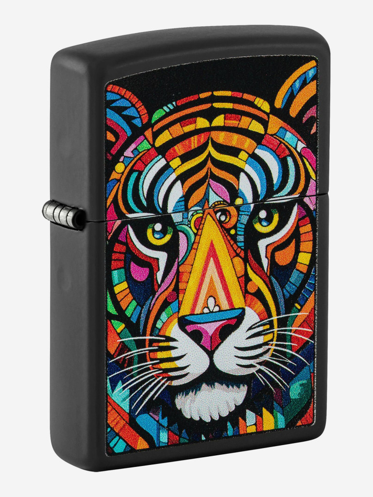 Зажигалка бензиновая ветроустойчивая Zippo Tiger Stripes Design Black Matte