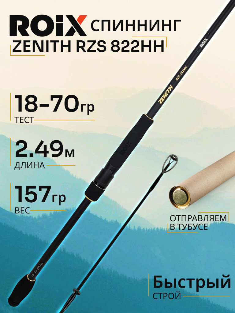 Спиннинг Roix ZENITH RZS 822HH 2.49м 18-70гр