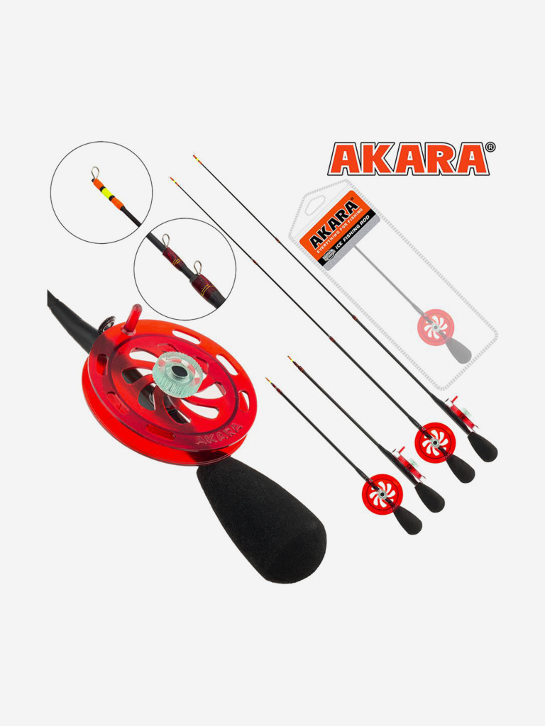 Удочка зимняя Akara Ledeer N с катушкой (хлыст Hi Carbon fast teleskop 3 составной)