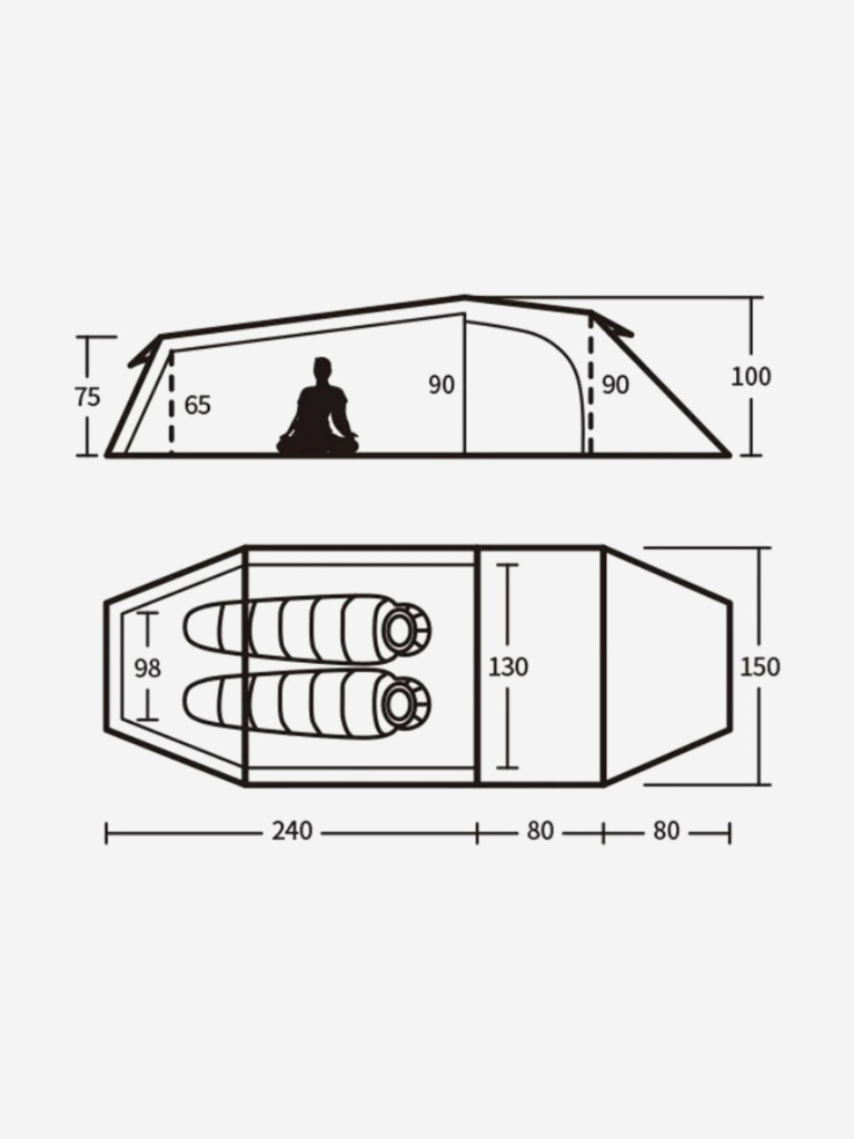 Палатка Naturehike Opalus Si 2-местная, алюминиевый каркас, зеленый