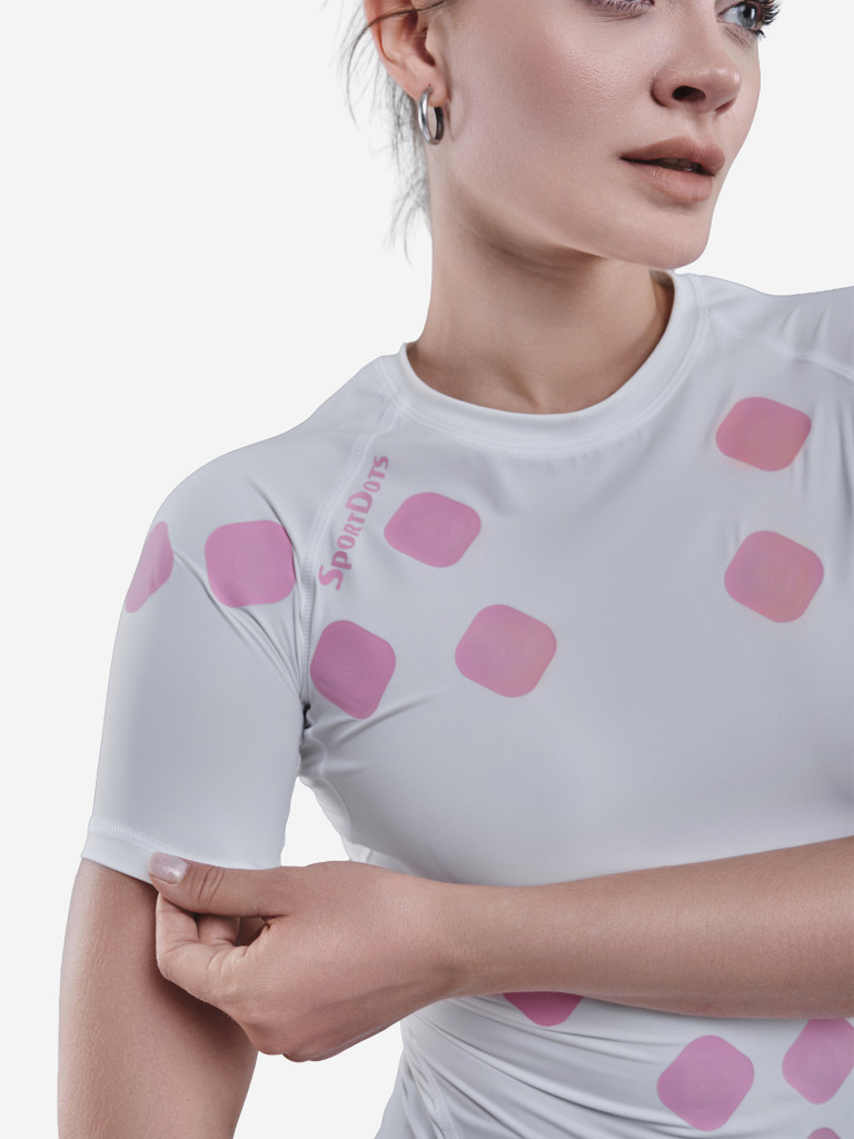 Компрессионная футболка-суппорт спины SportDots, женская,TSH-WT