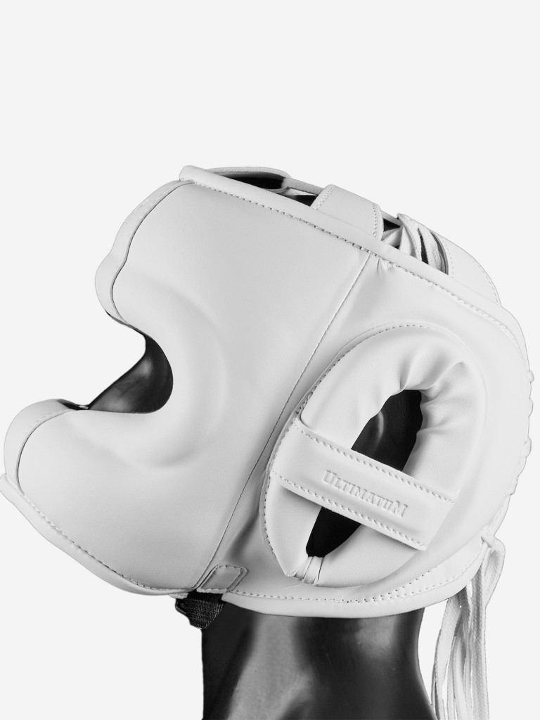 Боксёрский шлем с бампером ULTIMATUM BOXING GEN5FB HTN WHITE с алькантарой
