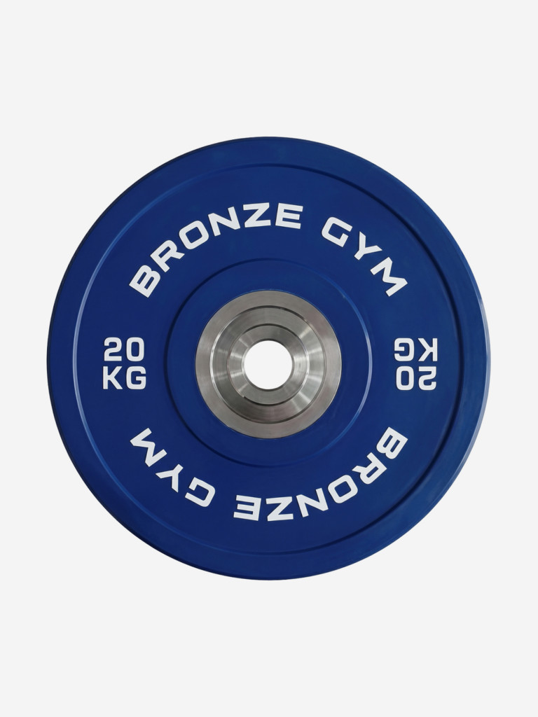 Диск олимпийский BRONZE GYM тяжелоатлетический синий 20 кг