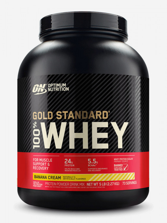 Протеин Optimum Nutrition Голд Стандарт 100% Вей, 2270 г, Банановый