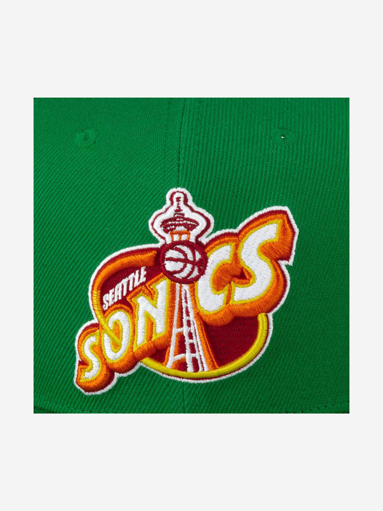 Бейсболка с прямым козырьком MITCHELL NESS 6HSSSH21296-SSUGREN Seattle Supersonics NBA (зеленый)