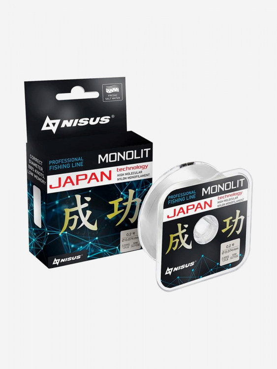 Леска для рыбалки Nisus MONOLIT Nylon 0,074мм, 50м, 0,55кг, прозрачный