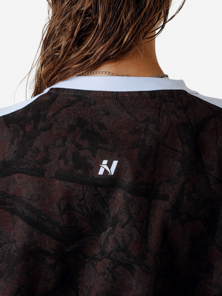 Футболка женская NEBBIA Relaxed Tee POWER 894 Dark brown camo