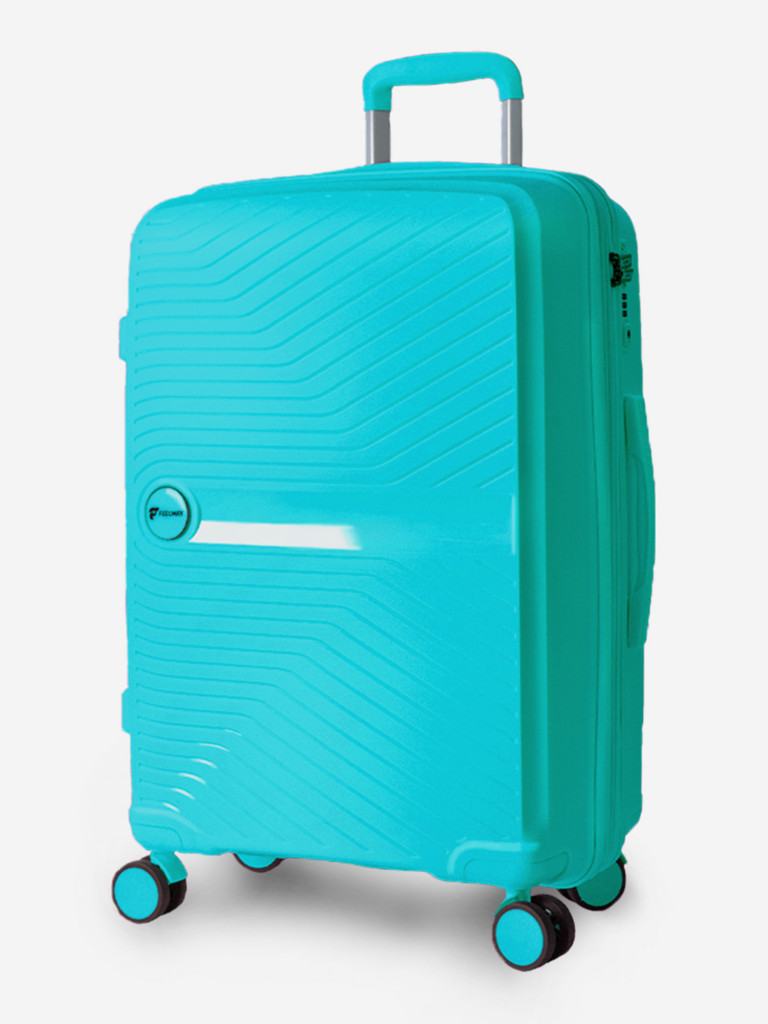 Чемодан на колесах L бирюзовый Feelway