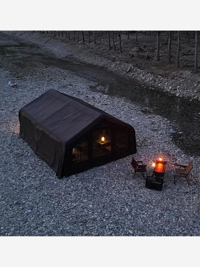 Надувная палатка Coody 17.28 Pro Black, 17.2 м², 4–6 человек, 2 входа, дымоход