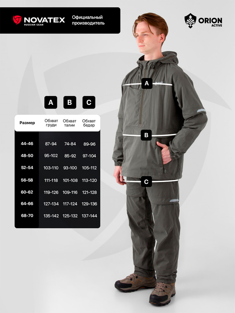 Костюм антиклещевой Элит Барьер ORION Active, холодный зеленый