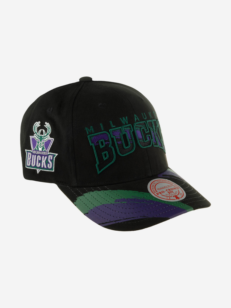 Бейсболка MITCHELL NESS HHSS5813-MBUYYPPPBLCK Milwaukee Bucks NBA (черный)