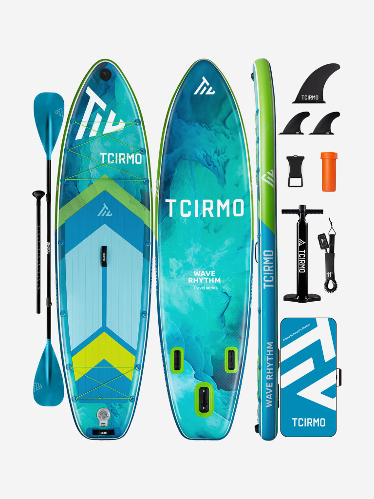 SUP-доска TCIRMO Wave Rhythm AQUA 10'6", надувная, универсальная, 320х84х15 см, до 176 кг