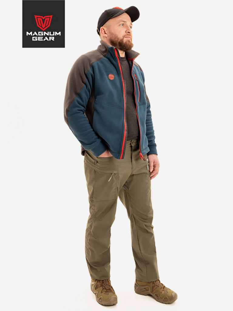 Толстовка флисовая для рыбалки и охоты MAGNUM GEAR NORD синий/графит