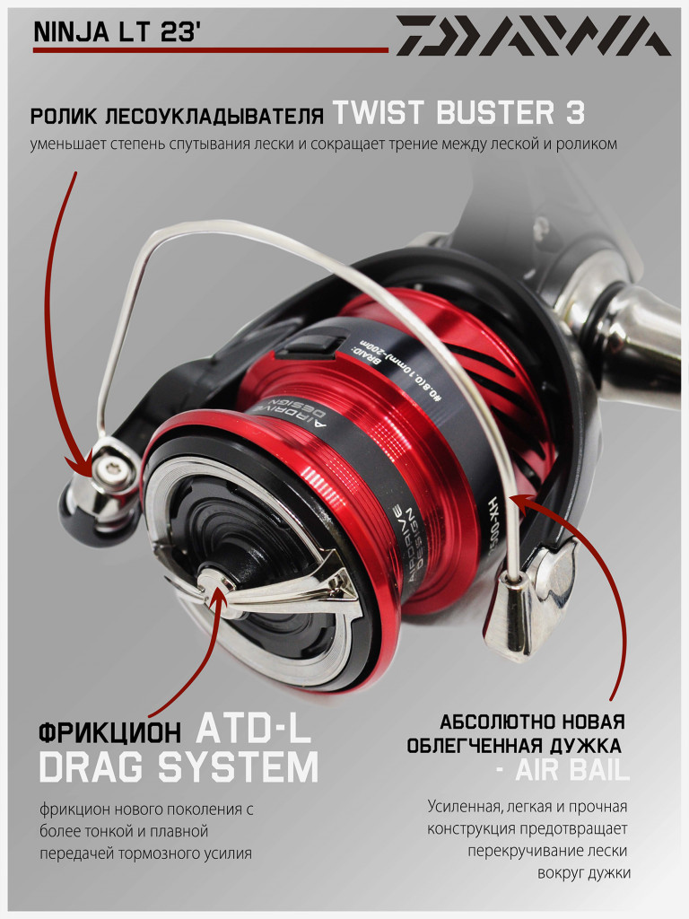 Катушка для спиннинга безынерционная Daiwa 23 Ninja LT 2500-XH