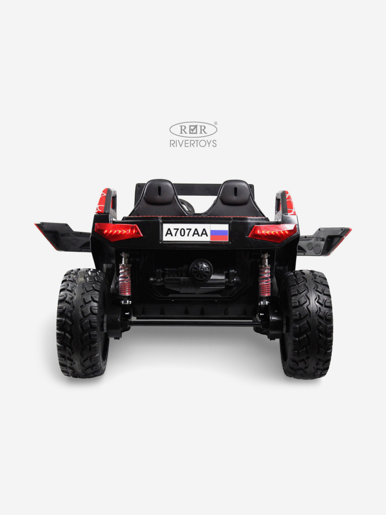 Детский электромобиль RIVERTOYS A707AA LUX NEW 4WD красный спайдер