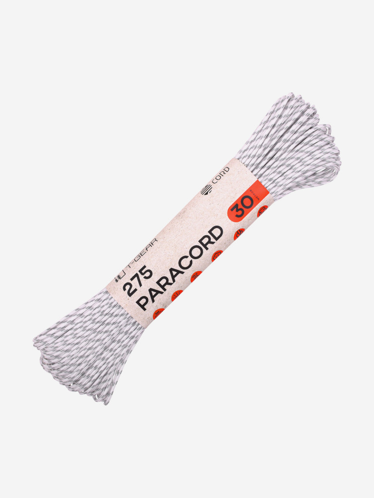 Паракорд 275 T-Gear x CORD nylon 30м световозвращающий (White)