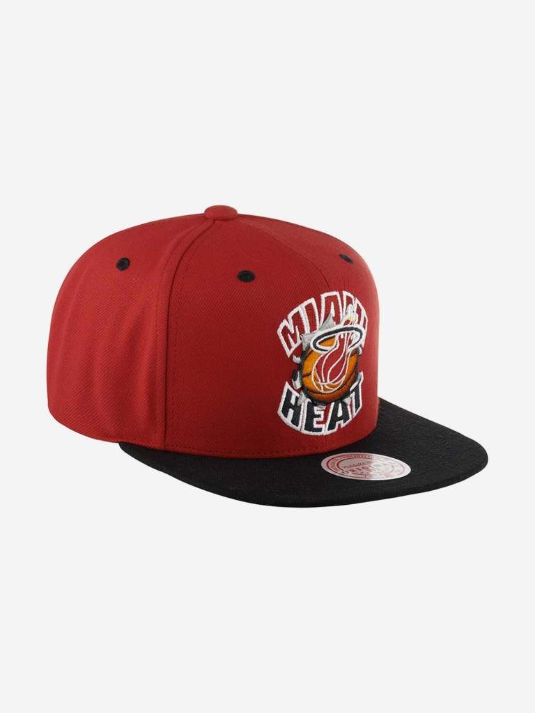 Бейсболка с прямым козырьком MITCHELL NESS HHSS5146-MHEYYPPPRED1 Miami Heat NBA