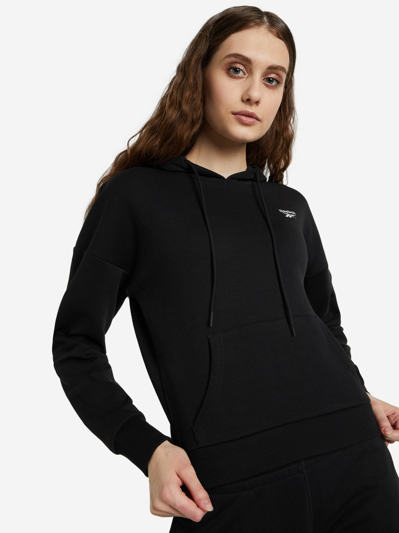 фото Худи женская reebok french terry hoodie, черный