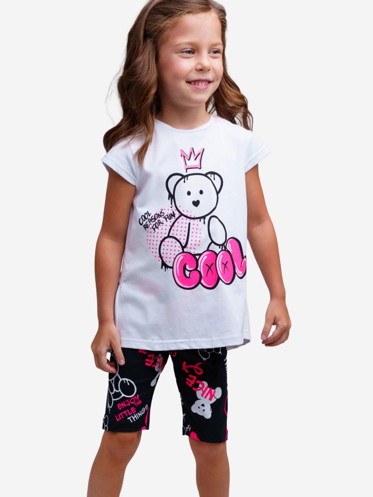 Комплект для девочек: легинсы укороченные, футболка PlayToday