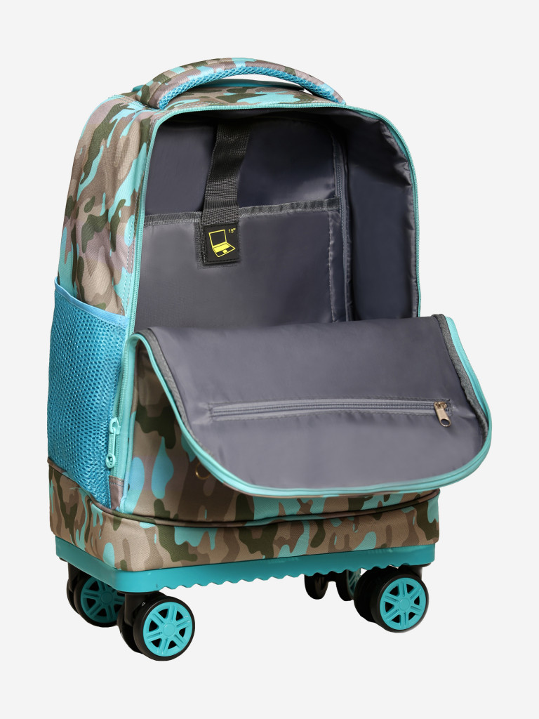 Чемодан детский BEYOND TIME D12 Камуфляж бирюзовый серый
