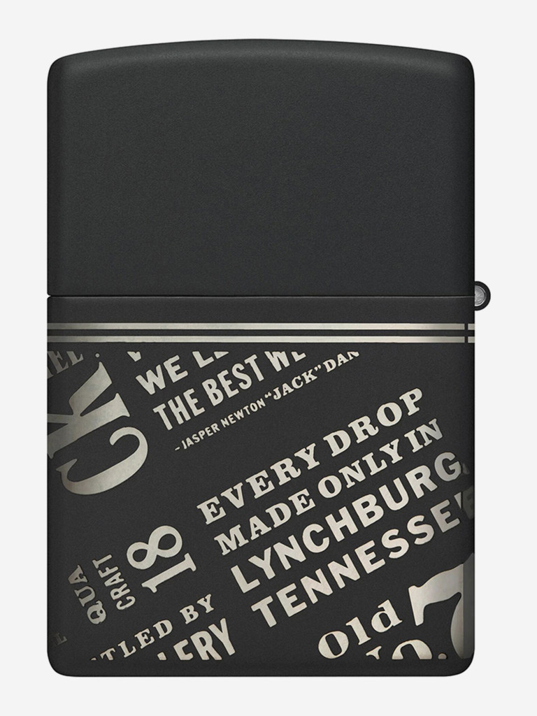 Зажигалка бензиновая ветроустойчивая Zippo Jack Daniel's Black Matte