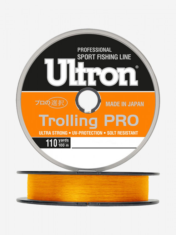 Монофильная леска для рыбалки ULTRON Trolling PRO 0,33 мм, 12,0 кг, 100 м, оранжевая, 1 штука