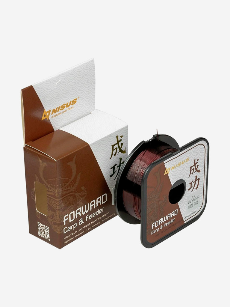 Леска для рыбалки Nisus FORWARD Carp&Feeder Nylon 0,405мм, 100м, 12,3кг, темно-коричневый