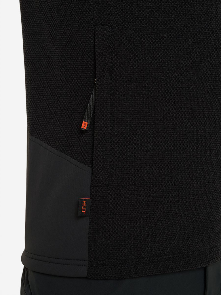 Кофта мужская на молнии HUT URMAN флисовая для охоты, черная