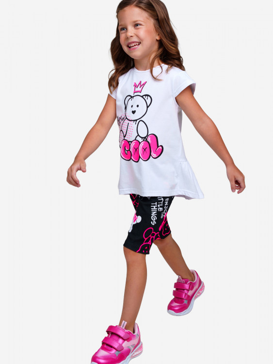 Комплект для девочек: легинсы укороченные, футболка PlayToday