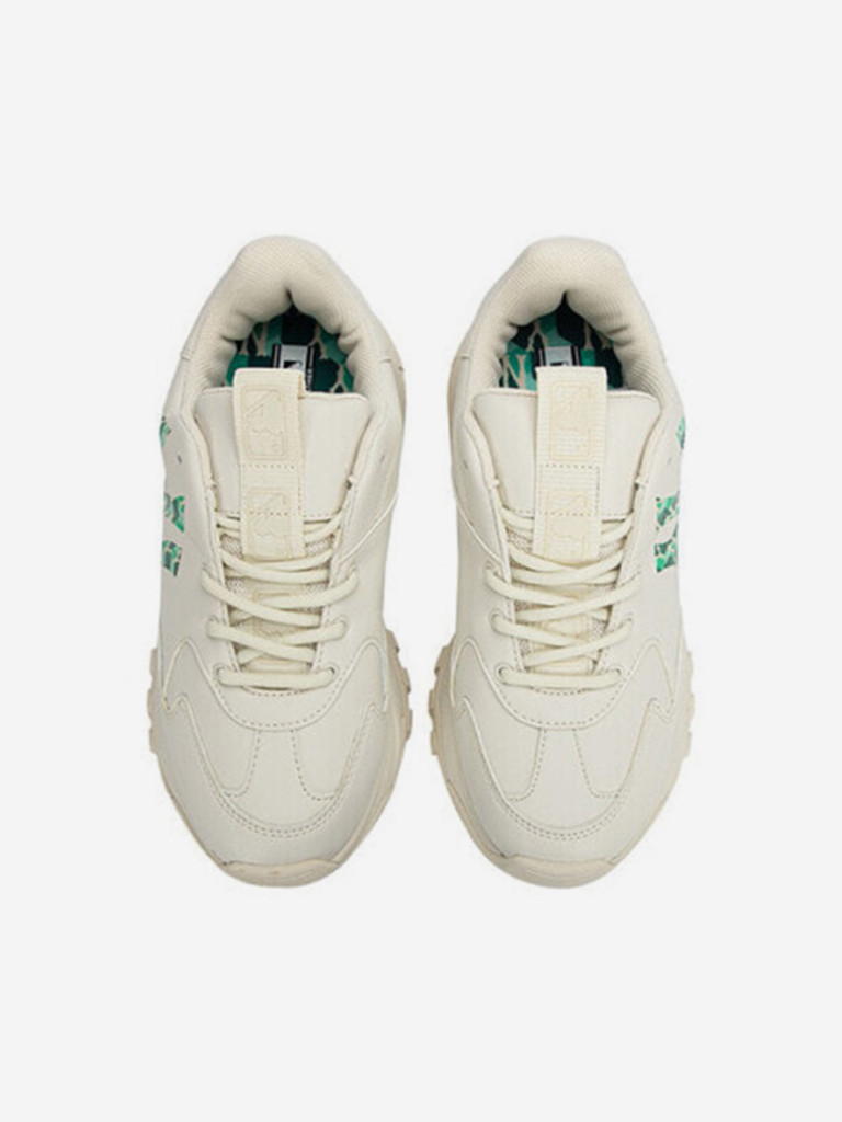 Кроссовки массивные низкие MLB Big Ball Chunky Слоновая кость с Зеленым