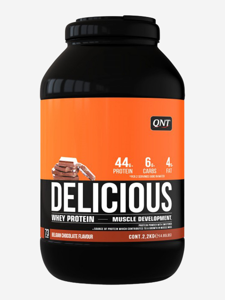 Сывороточный протеин для набора мышечной массы, для похудения, QNT Delicious Whey Protein Powder 2,2 kg Belgian Chocolate